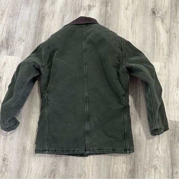 Vintage Carhartt Duck Canvas Jacket Quilted  Mens S Moss Green Barn Chore Arctic - Picture 13 of 15